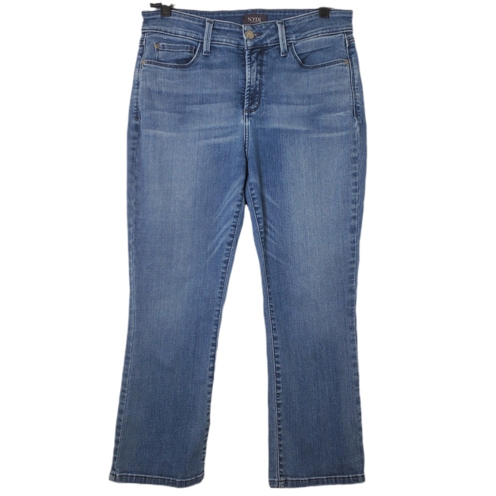 NYDJ Straight Leg Crop‎ Jean LiftXTuck Technology Clean Paloma Wash Size 10